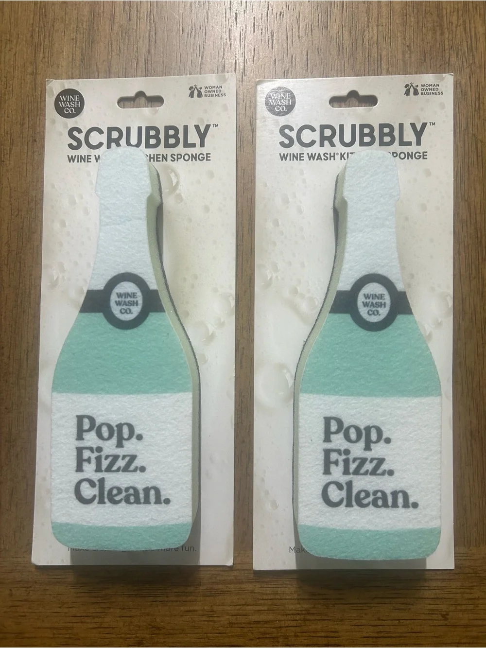 “Pop. Fizz. Clean.” 🍷 🧽 kitchen sponges 🆕